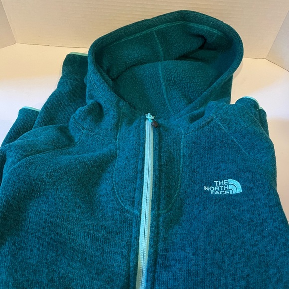 THE NORTH FACE 1/2  ZIP PULLOVER teal size Small EUC hoodie fall jacket coat - Picture 4 of 6